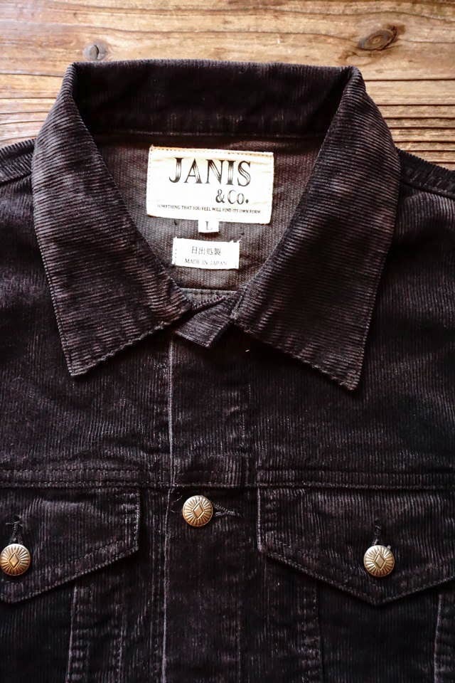 JANIS & Co. BLACK CORDUROY JACKET 【REGULAR WASH】