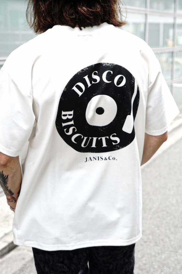 JANIS & Co. #DISCO BISCUITS TEE WHITE