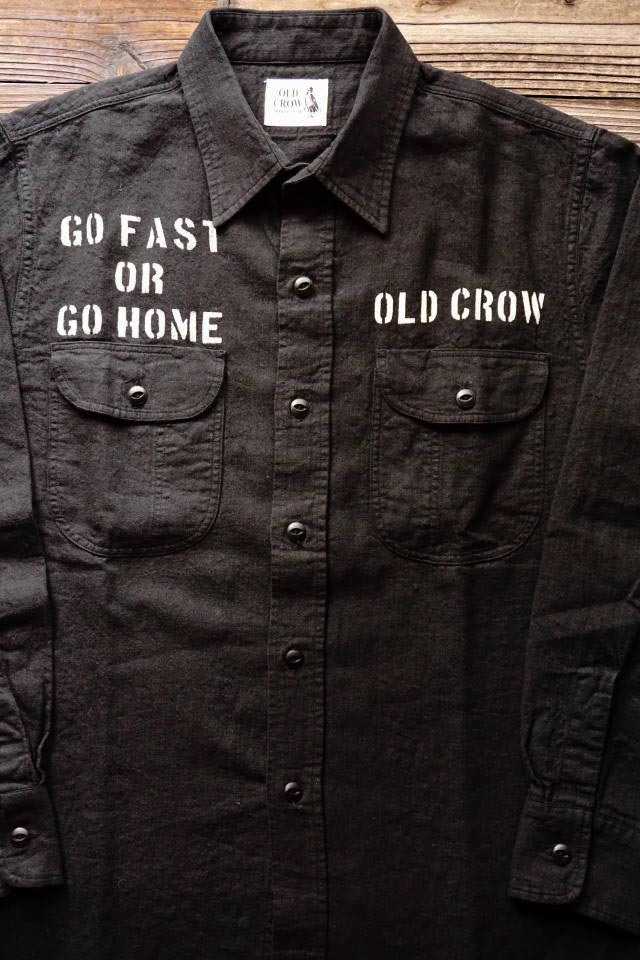 OLD CROW RODDER WORKER - L/S SHIRTS BLACK