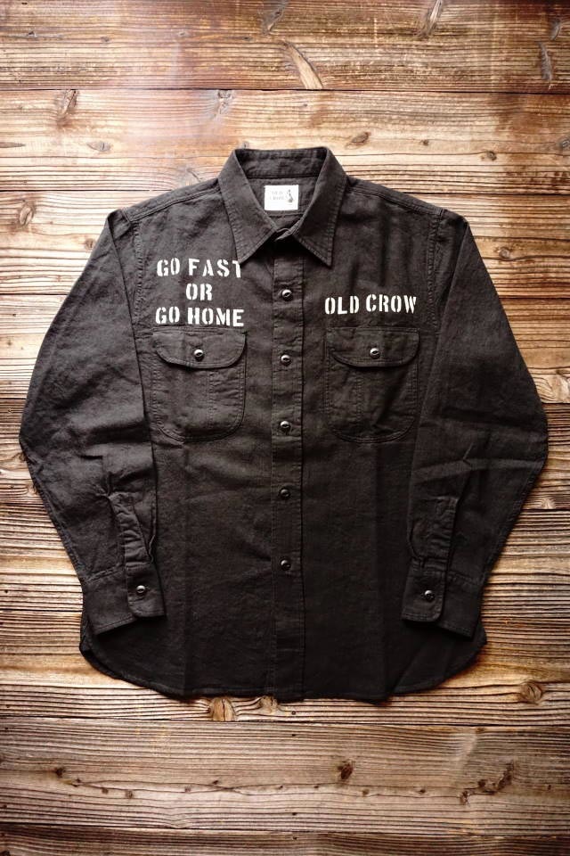 OLD CROW RODDER WORKER - L/S SHIRTS BLACK