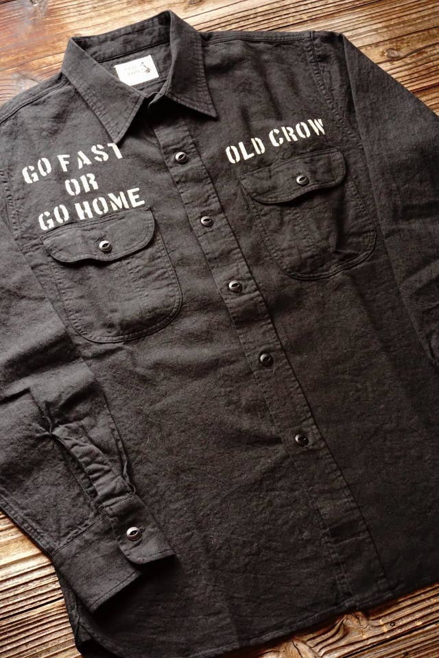 OLD CROW RODDER WORKER - L/S SHIRTS BLACK