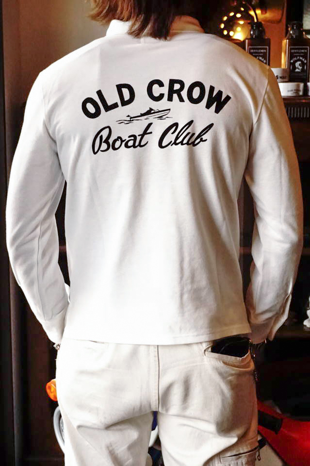 OLD CROW BOAT CLUB - L/S POLO SHIRTS WHITE
