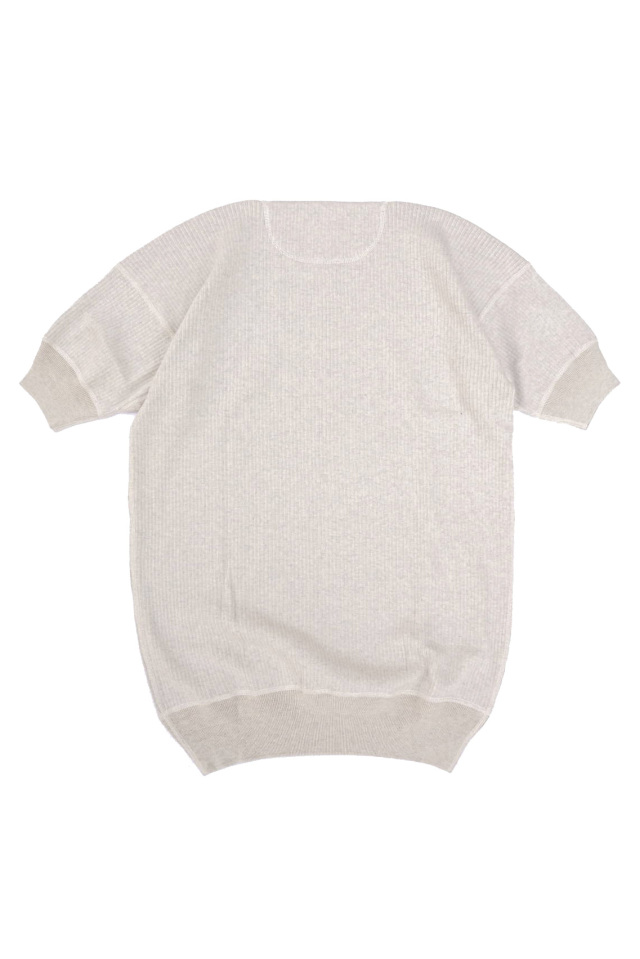 Olde Homesteader “Crew Neck Shortsleeve” - Swedenish Army Rib - ECRU HEATHER