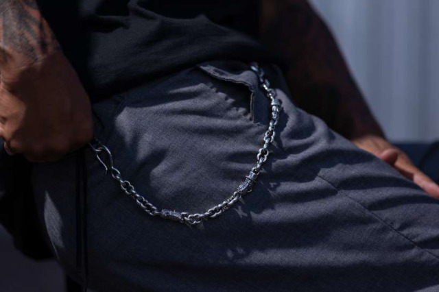 PEANUTS & Co. 3 PEANUTS WALLET CHAIN silver x k10