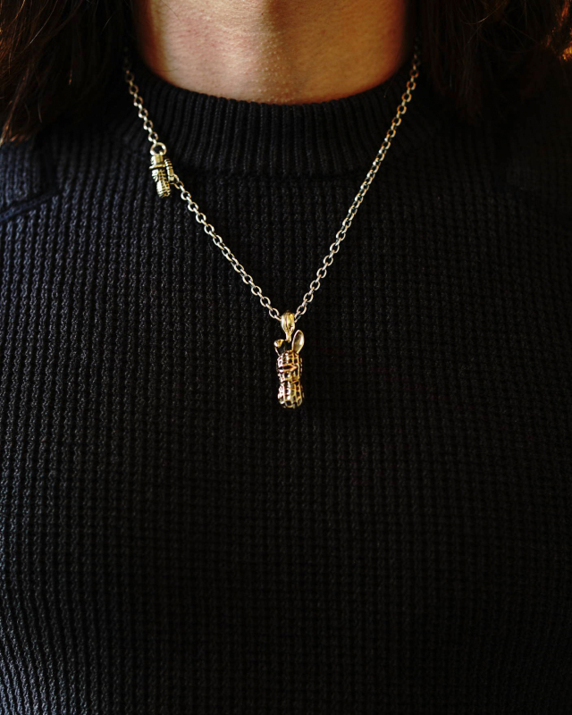 PEANUTS & Co. L BUNNY brass x copper + chain silver x brass