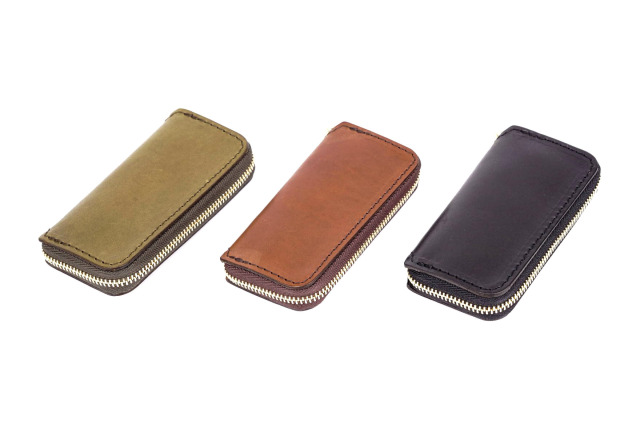 LEATHER VOYAGE ROUND ZIP KEY CASE