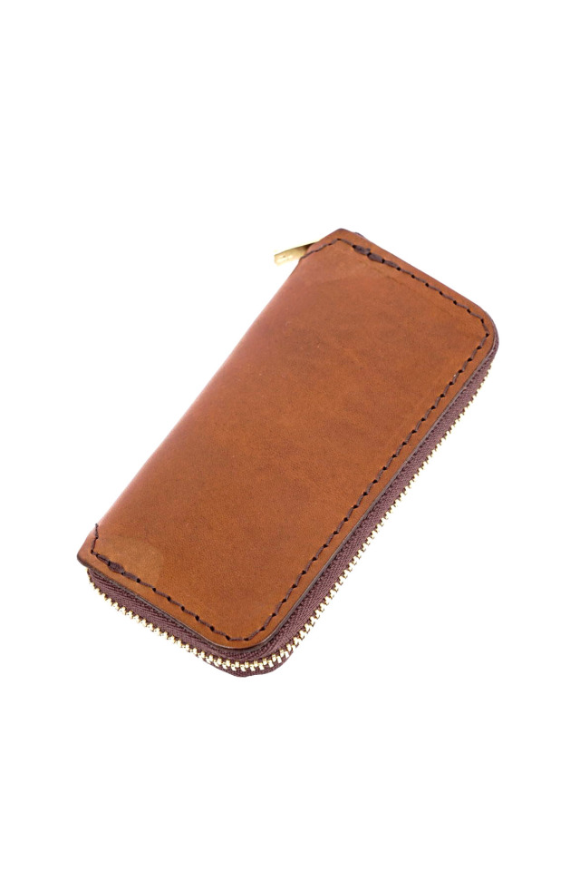 LEATHER VOYAGE ROUND ZIP KEY CASE