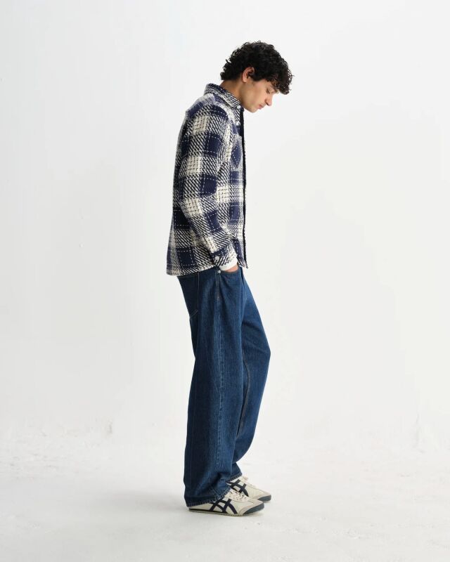 wax london Whiting - Navy Marine Beatnik Overshirt