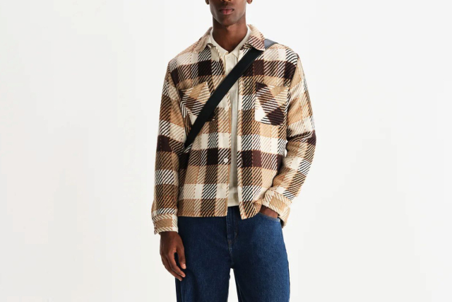 wax london Whiting - Natural And Brown Pike Check Overshirt