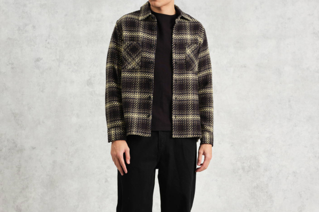wax london Whiting - Black And Yellow Hutton Check Overshirt