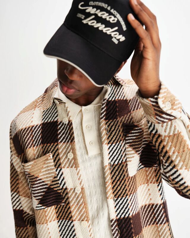 wax london Whiting - Natural And Brown Pike Check Overshirt