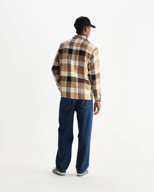 wax london Whiting - Natural And Brown Pike Check Overshirt