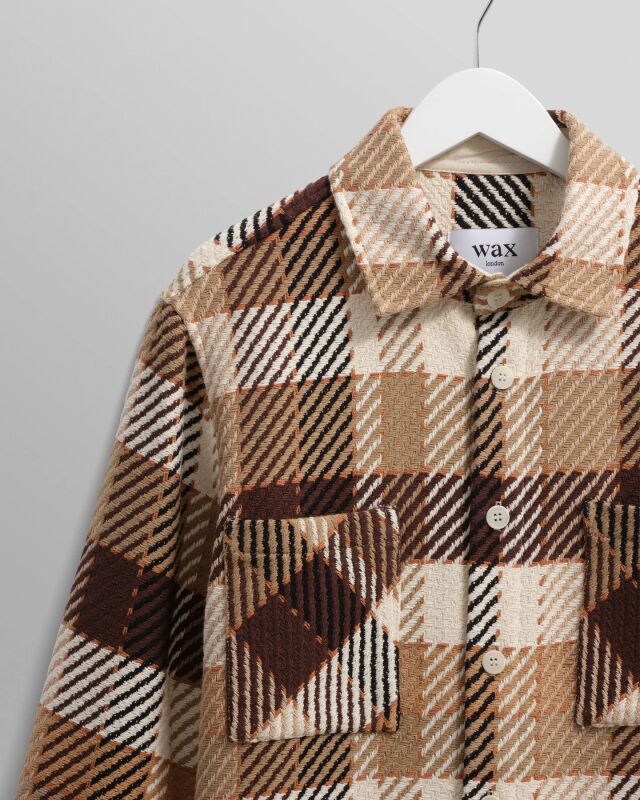 wax london Whiting - Natural And Brown Pike Check Overshirt