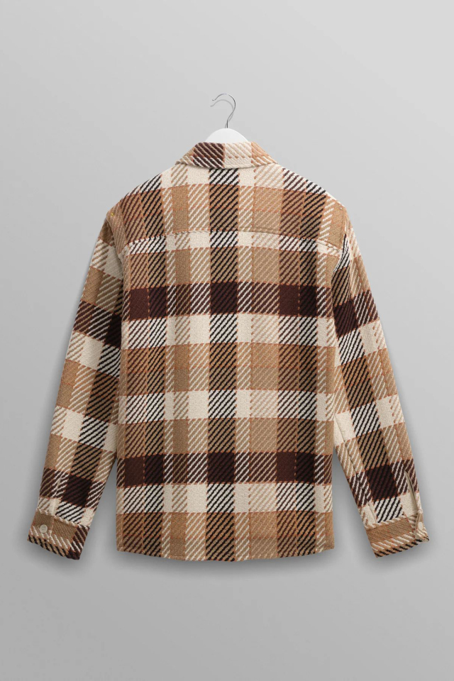 wax london Whiting - Natural And Brown Pike Check Overshirt
