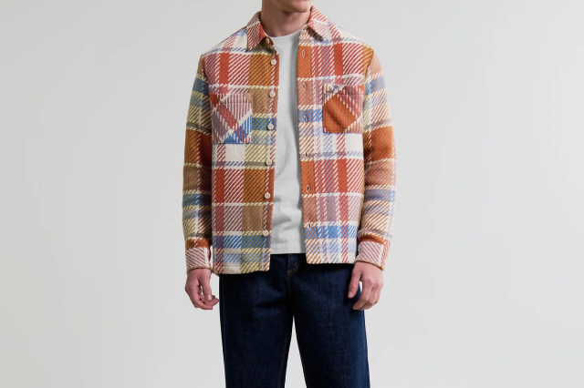 wax london Whiting - Multicolour Pastel Bude Check Overshirt