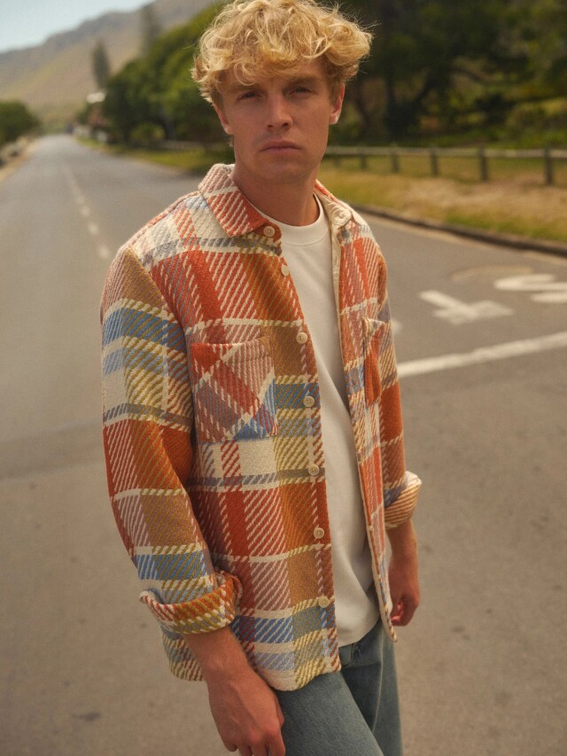 wax london Whiting - Multicolour Pastel Bude Check Overshirt