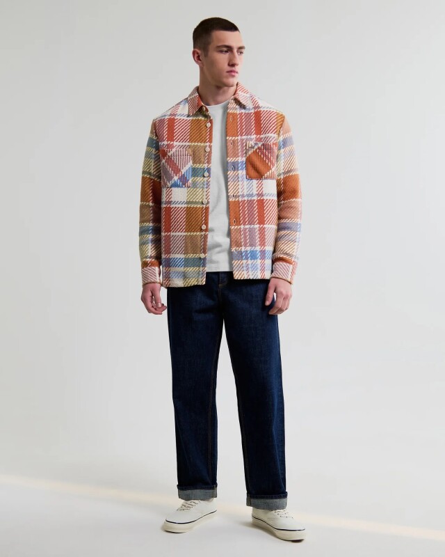wax london Whiting - Multicolour Pastel Bude Check Overshirt