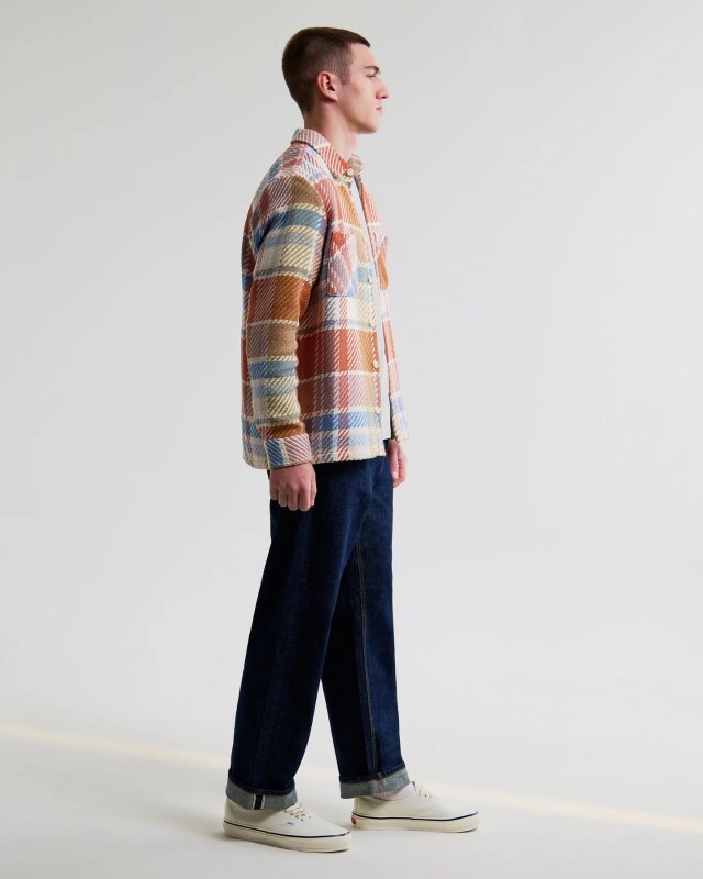 wax london Whiting - Multicolour Pastel Bude Check Overshirt