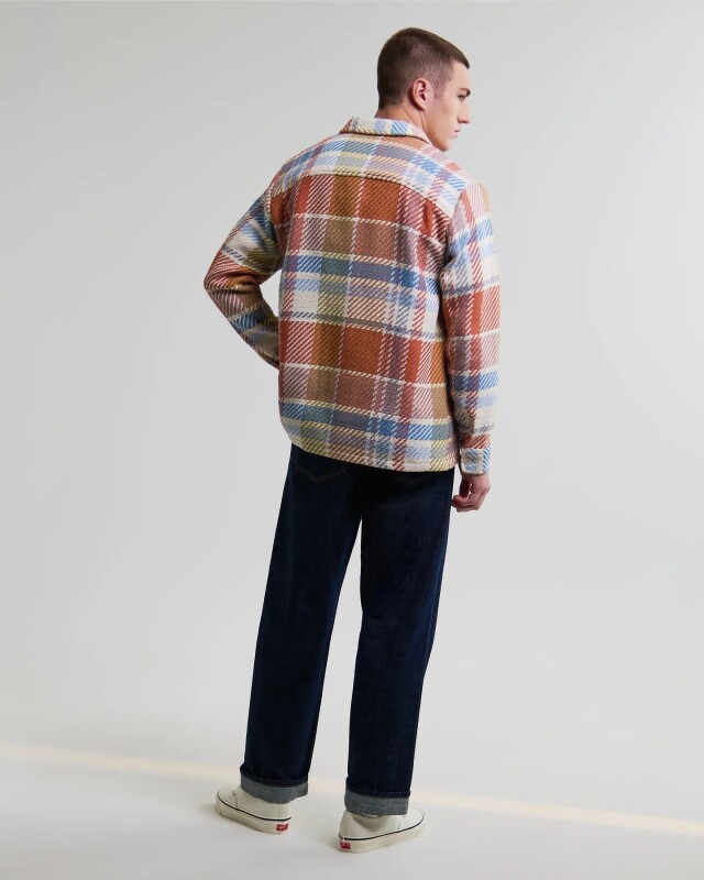 wax london Whiting - Multicolour Pastel Bude Check Overshirt