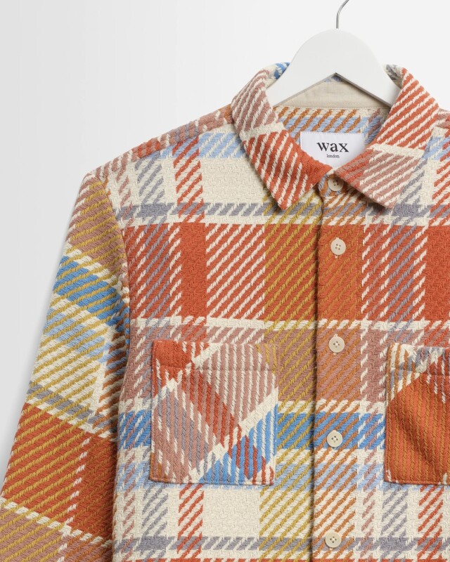 wax london Whiting - Multicolour Pastel Bude Check Overshirt