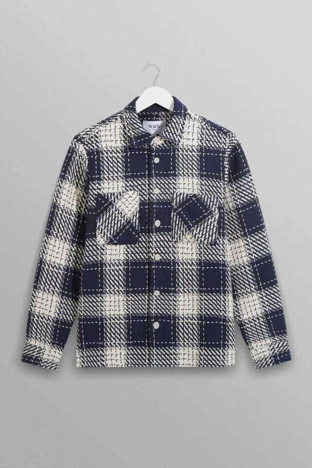 wax london Whiting - Navy Marine Beatnik Overshirt